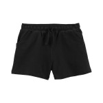 Black Kid Pull-On French Terry Shorts