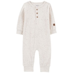 Ivory Baby Drop Needle Rib Jumpsuit