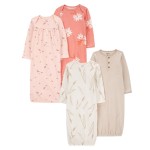 Multi Baby 4-Pack Mixed Print Night Gowns Set