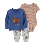 Multi Baby 3-Piece Woolly Mammoth Outfit Set