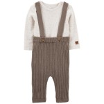 Grey/Brown Baby 2-Piece Bodysuit & Sweater Coveralls