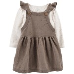 Brown/Heather Baby 2-Piece Long-Sleeve Bodysuit & Jumper Set