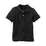 Black Toddler Black Pique Polo Shirt