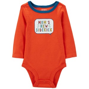 Orange Baby Moms Sidekick Long-Sleeve Bodysuit