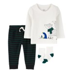Multi Baby 3-Piece Animal Outfit Set