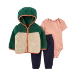 Multi Baby 3-Piece Sherpa Jacket Set