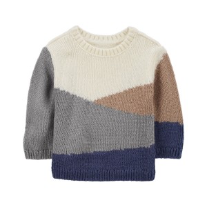 Multi Baby Colorblock Mohair-Like Sweater