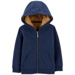 Navy Baby Fuzzy-Lined Hoodie