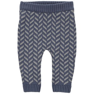 Blue Baby Herringbone Sweater Knit Pants