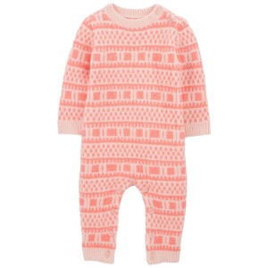 Pink Baby Sweater Knit Jumpsuit