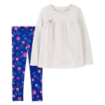 Grey Baby 2-Piece Floral Long Sleeve Playwear Set