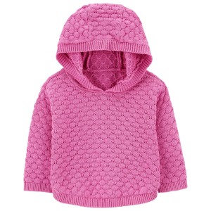 Pink Baby Hooded Sweater Knit Top