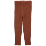 Brown Baby Ribbed Sweater Knit Pants