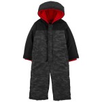 Black Toddler Camo Fleece-Lined Snowsuit