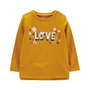 Gold Toddler Love Is The Answer Graphic Tee