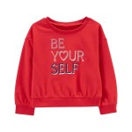 Red Toddler Be Yourself Crewneck