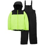Neon Yellow/Black Kid 2-Piece Colorblock Snowsuit