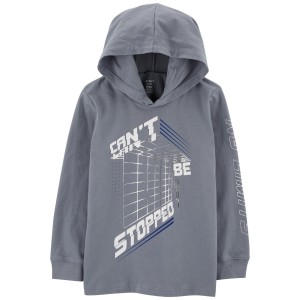 Grey Kid Cant Be Stopped Hooded Tee