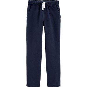 Navy Kid Pull-On French Terry Pants