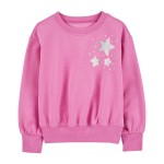 Pink Kid Star Fleece Sweatshirt