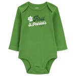 Green Baby First St. Patricks Day Bodysuit