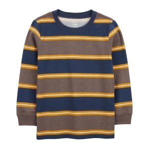 Brown/Navy Baby Striped Jersey Tee