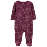 Purple Baby 1-Piece Floral Sleep & Play Pajamas