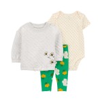 Multi Baby 3-Piece Little Quilted Pullover Set