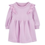 Purple Baby Long-Sleeve Fleece Dress