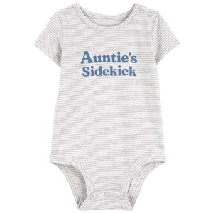 Grey Baby Aunties Sidekick Cotton Bodysuit