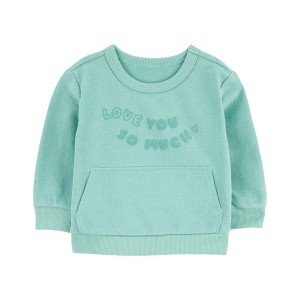 Turquoise Baby Love You So Much Pullover