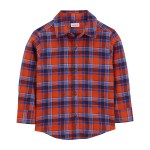 Red/Blue Baby Plaid Button-Front Shirt