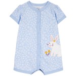 Blue Baby Bunny Snap-Up Romper