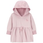 Pink Baby Striped Hooded Dress