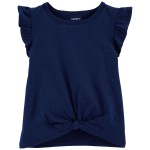 Blue Toddler Tie-Front Jersey Tee