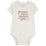 Tan Baby First Mothers Day Cotton Bodysuit