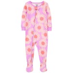 Pink Baby 1-Piece Daisy 100% Snug Fit Cotton Footie Pajamas