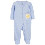 Blue Baby 2-Way Zip Polka Dot Cotton Sleep & Play Pajamas