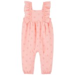 Pink Baby Floral Flutter Jumpsuit