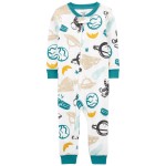 Multi Toddler 1-Piece Space 100% Snug Fit Cotton Footless Pajamas