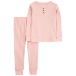 Pink Toddler 2-Piece Drop Needle Pajamas
