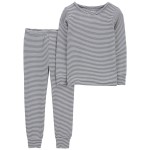 Blue Toddler 2-Piece Striped PurelySoft Pajamas