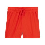 Orange-Red Toddler Athletic Mesh Shorts