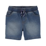 Navy Toddler Pull-On Denim Shorts