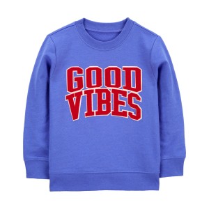 Blue Toddler Good Vibes Pullover Sweatshirt
