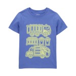 Blue Toddler Construction Truck Graphic Tee