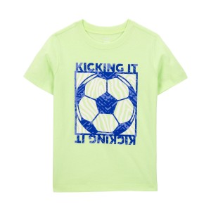 Green Toddler Soccer Ball Graphic Tee