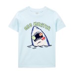 Blue Toddler Egg Hunter Shark Graphic Tee