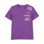 Purple Toddler Construction Pocket Graphic Tee