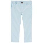 Blue Toddler Flat-Front Pants